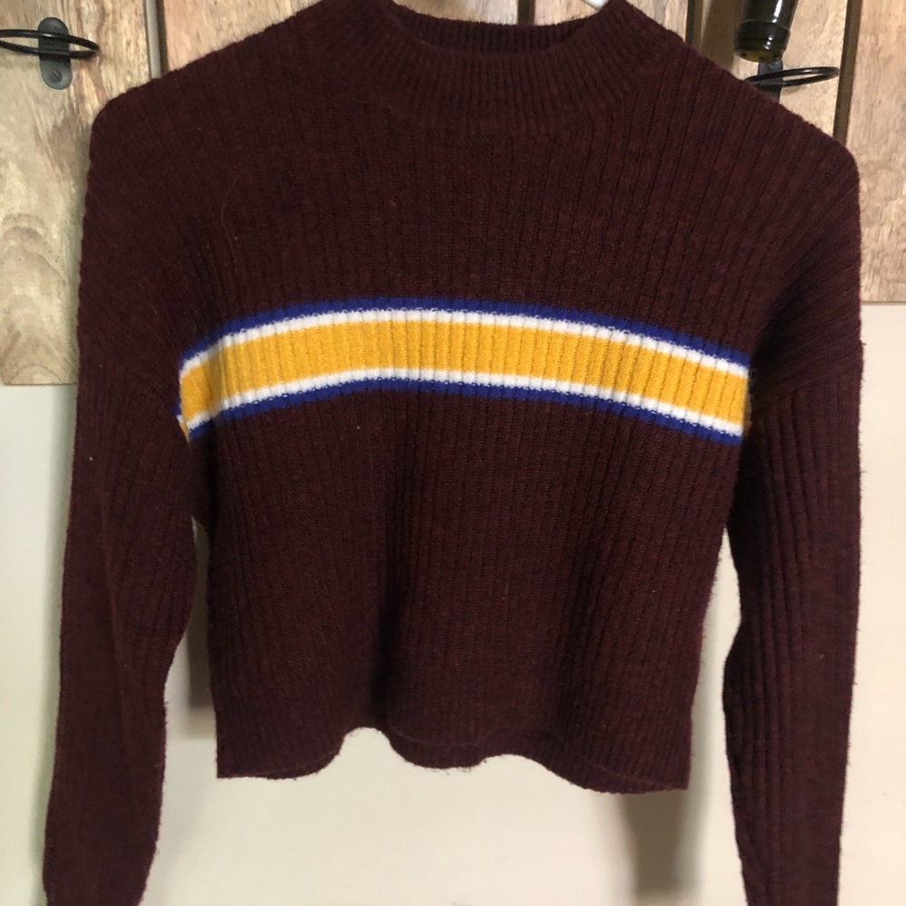 Burgundy Crop Top Sweater